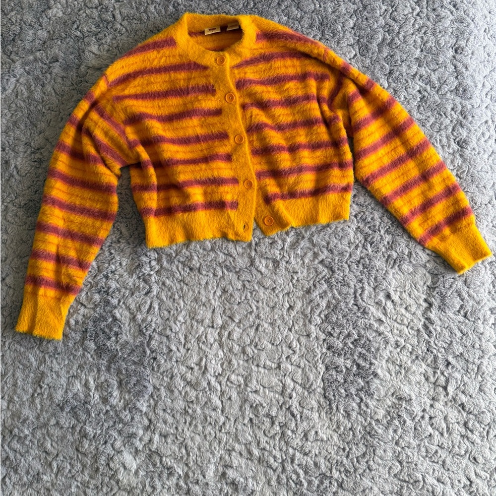Levi's Vibrant Orange & Pink Striped Cardigan